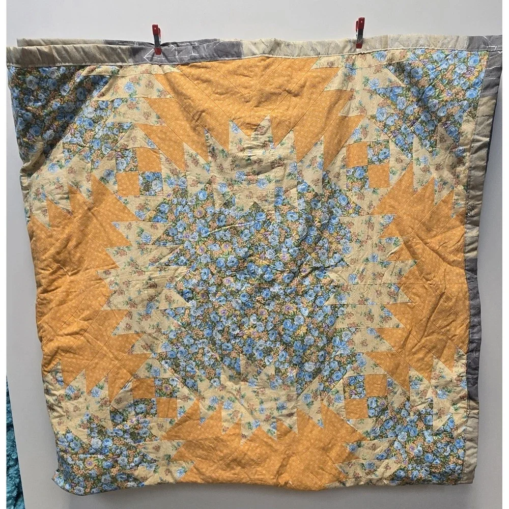 Patchwork Quilt Top Homemade - Picture 3 of 9